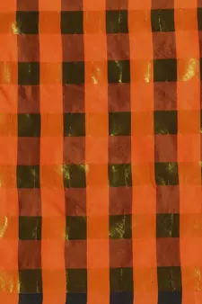 Orange woven blended cotton saree with blouse