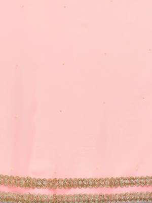 Pink embroidered georgette saree with blouse 3