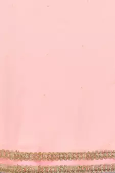 Pink embroidered georgette saree with blouse