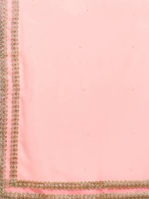 Pink embroidered georgette saree with blouse 4