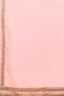 Pink embroidered georgette saree with blouse