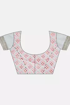 Pink embroidered georgette saree with blouse