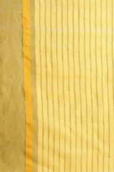 Yellow woven linen saree with blouse