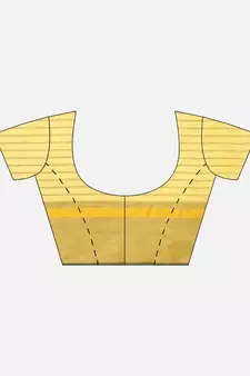 Yellow woven linen saree with blouse