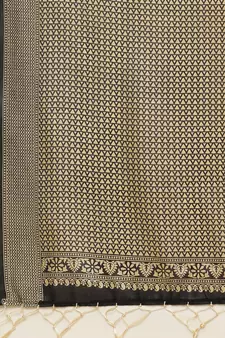Grey printed art silk saree with blouse
