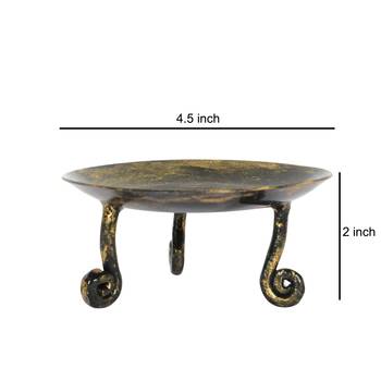 Home Table Top Decorative Antique Hand Painted Tea Light Candle Holder Wrought Iron Candle Stand (2 X 4.5 Inch) 3