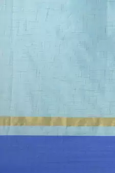 Blue woven blended cotton saree with blouse