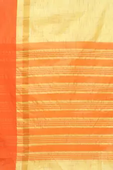 Yellow woven blended cotton saree with blouse