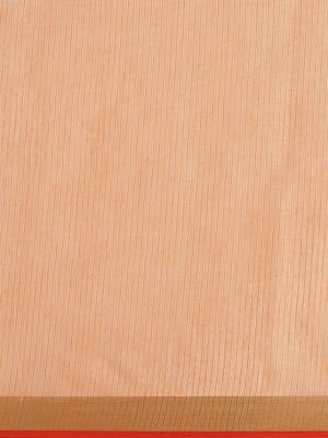 Orange woven blended cotton saree with blouse 3