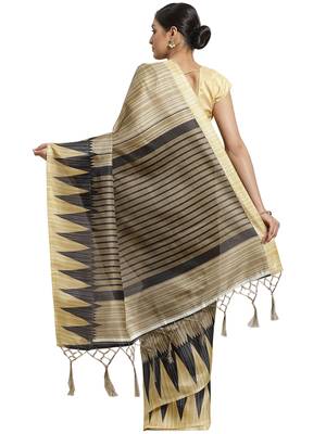 Multicolor printed art silk saree with blouse 2