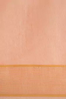 Orange woven blended cotton saree with blouse