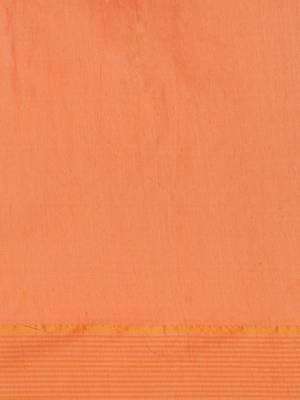 Pink woven blended cotton saree with blouse 5