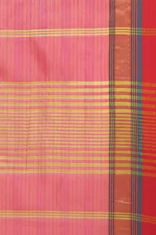 Beige woven blended cotton saree with blouse