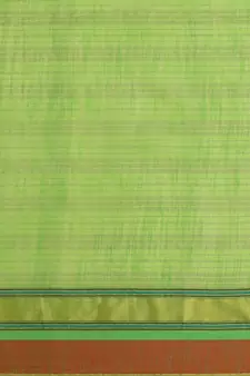 Green woven blended cotton saree with blouse