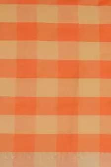 Orange woven blended cotton saree with blouse
