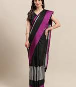 Purple woven blended cotton saree with blouse