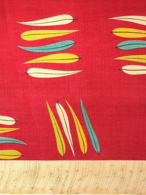 Red printed art silk saree with blouse 3