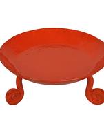 Hand Painted Orange Tea Light Candle Holder Wrought Iron Candle Stand (2 X 4.5 Inch)