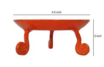 Hand Painted Orange Tea Light Candle Holder Wrought Iron Candle Stand (2 X 4.5 Inch) 3