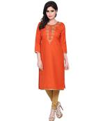 Self Design Kasab Embroidered Kurti