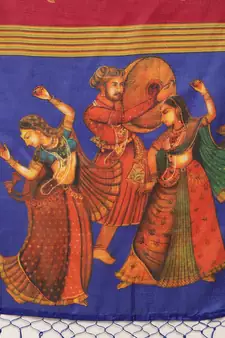 Maroon printed art silk saree with blouse