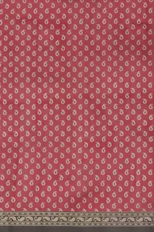 Maroon printed art silk saree with blouse