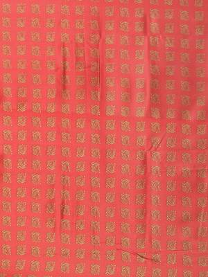 White printed art silk saree with blouse 5