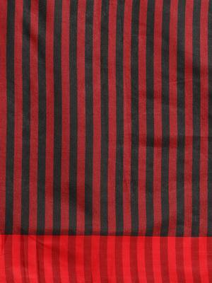Black woven blended cotton saree with blouse 3