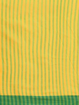 Yellow woven blended cotton saree with blouse 3