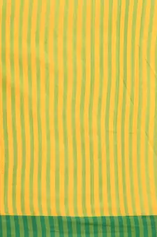 Yellow woven blended cotton saree with blouse