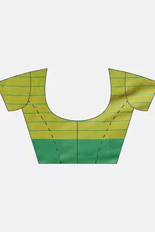 Yellow woven blended cotton saree with blouse