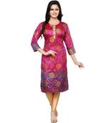 Zari Work With Patti Button Patola Silk Kurti