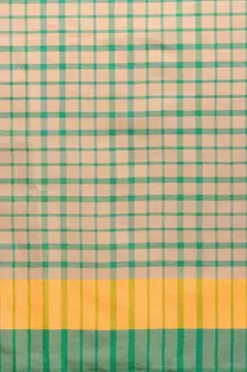 Green woven blended cotton saree with blouse