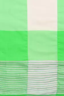 Green woven blended cotton saree with blouse