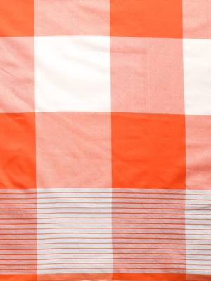 Orange woven blended cotton saree with blouse 3