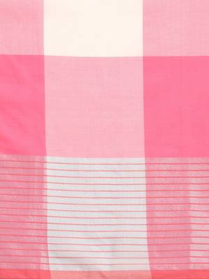 Pink woven blended cotton saree with blouse 3