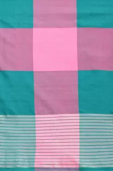 Pink woven blended cotton saree with blouse