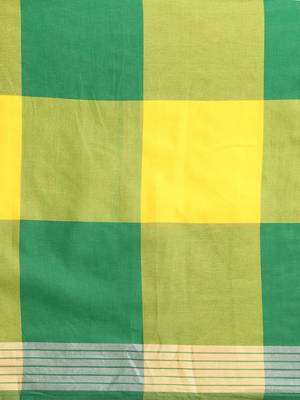 Yellow woven blended cotton saree with blouse 3
