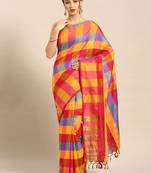 Yellow woven uppada silk saree with blouse