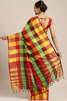 Green woven uppada silk saree with blouse