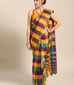 Yellow woven uppada silk saree with blouse