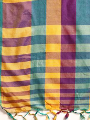 Yellow woven uppada silk saree with blouse 4