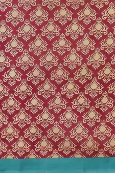 Magenta printed art silk saree with blouse