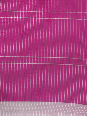 Purple woven blended cotton saree with blouse 3