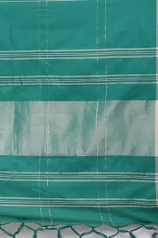 Green woven blended cotton saree with blouse