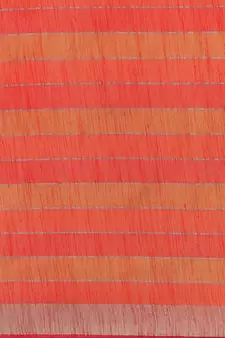 Red woven blended cotton saree with blouse