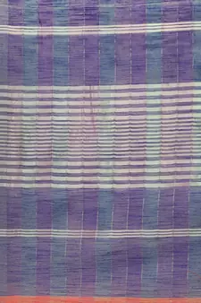 Red woven blended cotton saree with blouse