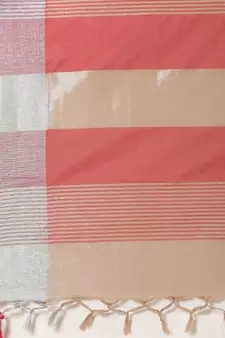 Yellow woven blended cotton saree with blouse