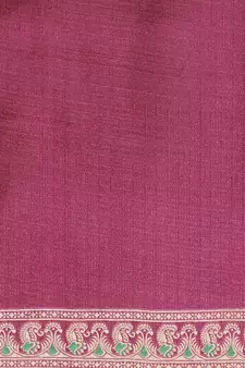 Purple printed art silk saree with blouse