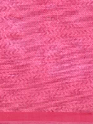 Pink printed art silk saree with blouse 5